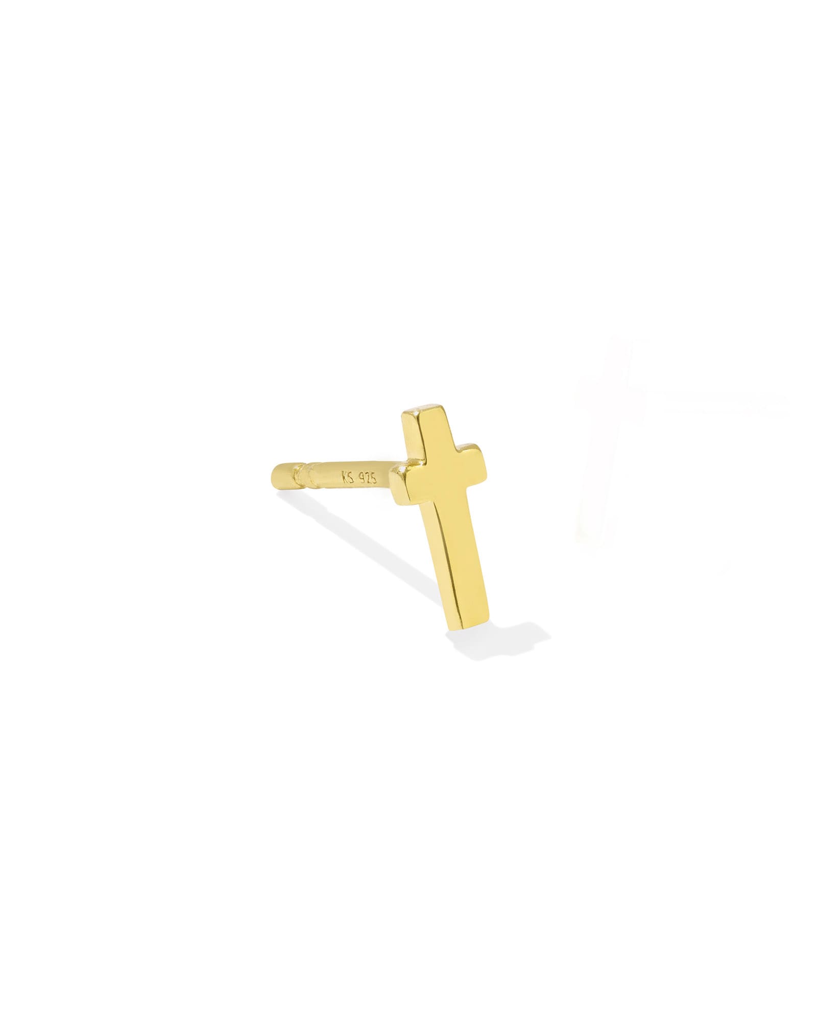 Kendra Scott Cross Single Stud Earring in 18k Gold Vermeil | Metal